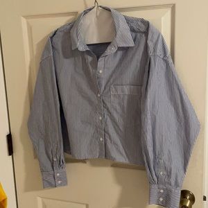 H&M boxy pinstripe shirt